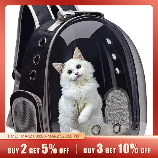 Cat Pet Carrier Backpack Transparent Capsule Bubble Pet Backpack Small Animal Puppy Kitty Bird Breathable Pet Carrier for Travel